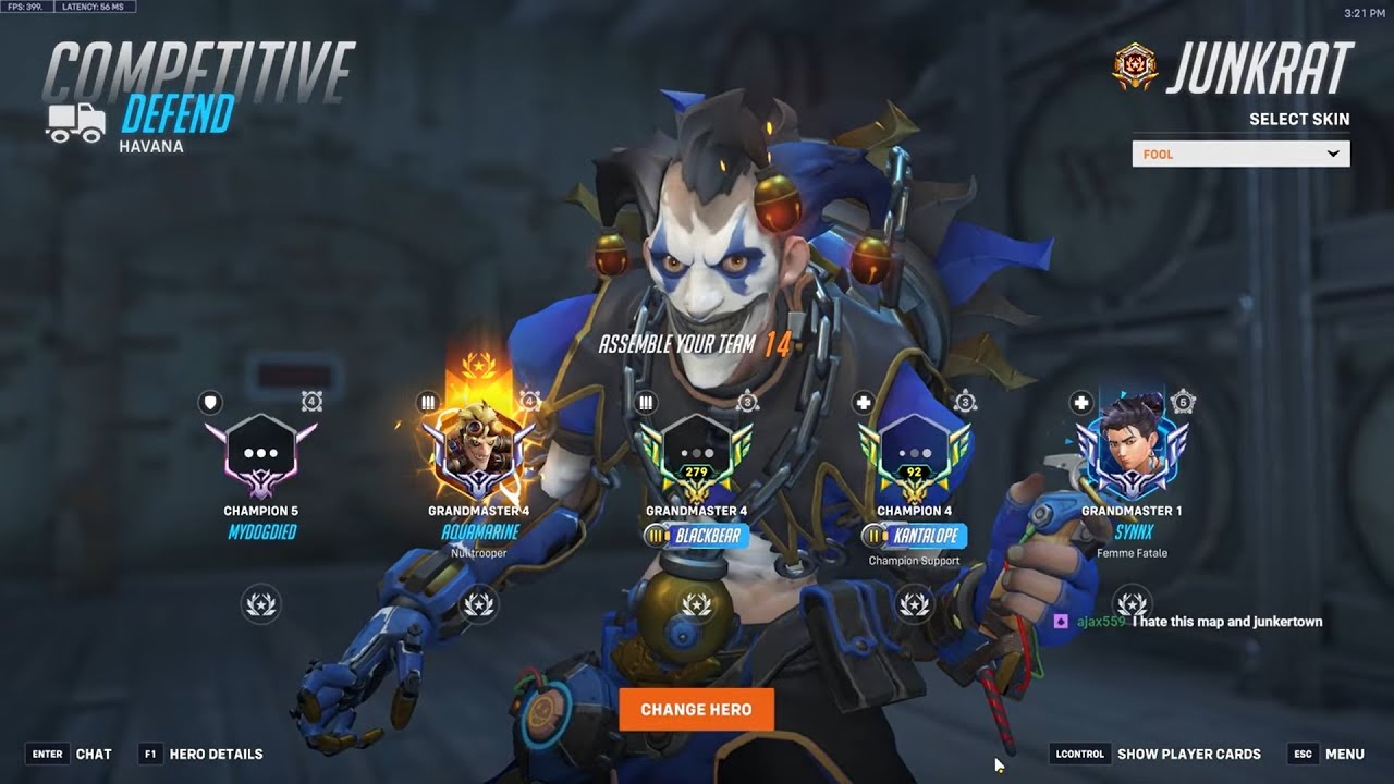 Aquamarine's Aggressive Junkrat is a NIGHTMARE - SEASON 20 GAMEPLAY