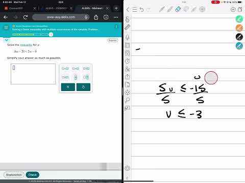 Solving a linear inequality with multiple occurrences of the variable: Problem type 1