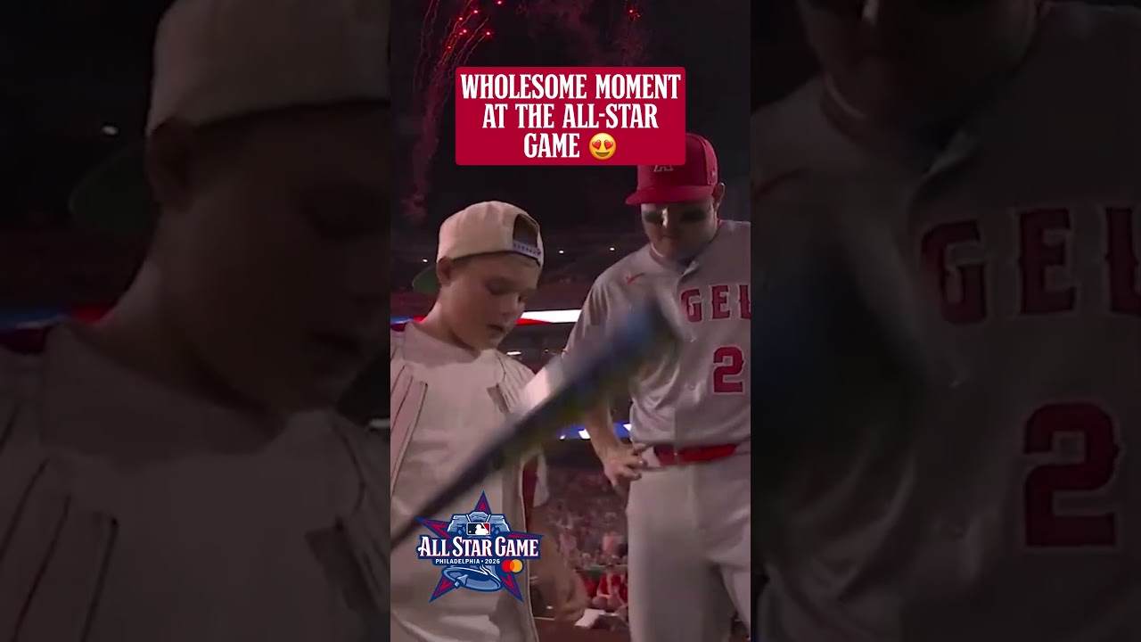 Mike Trout was giving this kid tips on his swing 🥹