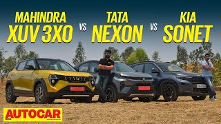 Mahindra XUV 3XO vs Tata Nexon vs Kia Sonet - Best compact SUV for you? | Comparison|@autocarindia1