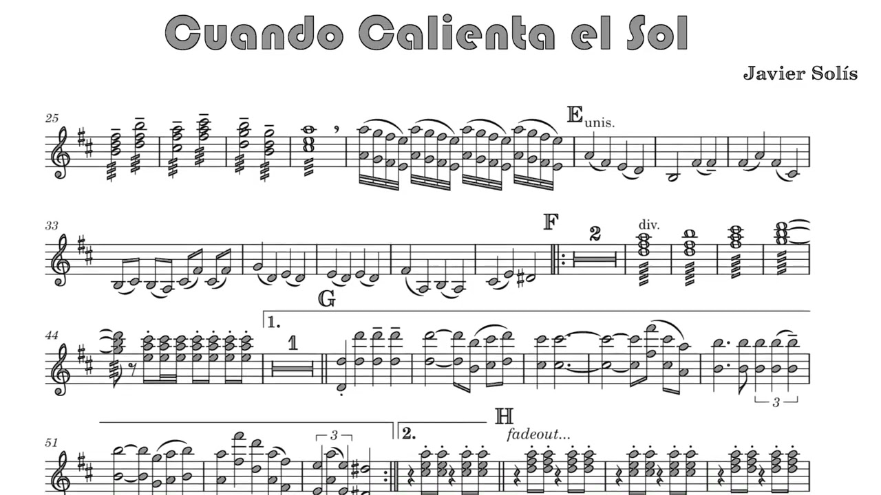 7. Cuando Calienta el Sol - Partitura