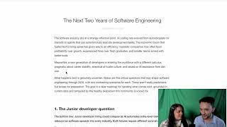 The Next Two Years of Software Engineering: Will AI Replace Developers