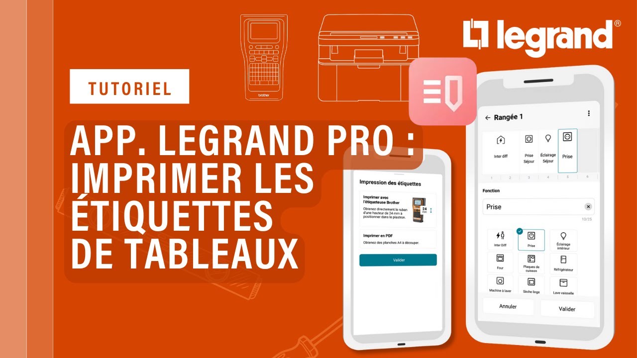 App. Legrand Pro - Imprimer les étiquettes de tableaux électriques