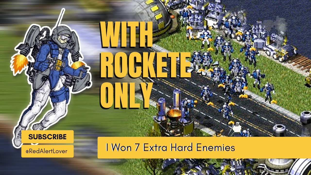 Red Alert 2 Gameplay | 7 Extra Hard Enemy With Rockets Only