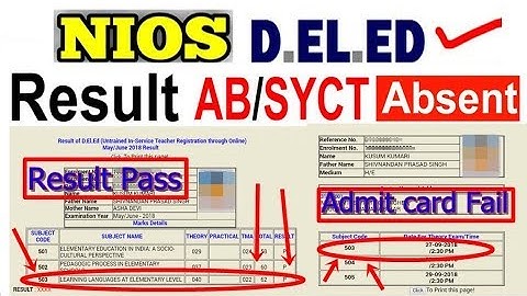 NIOS D.El.Ed admit card in 503 paper i have Pass 503 paper then he is showing admit card | T-Watch