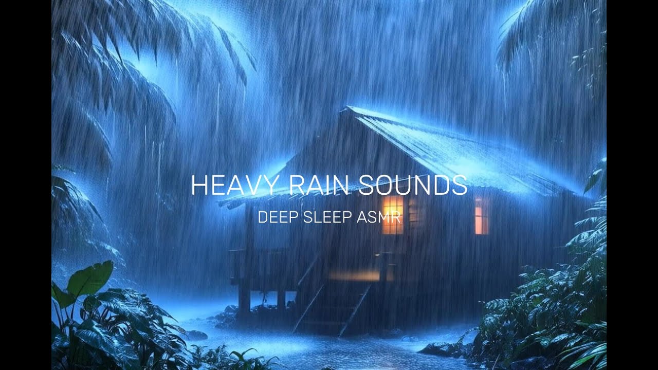 Heavy Rain Sounds for Deep Sleep 🌧️ Dark Night Rain ASMR | Insomnia ...