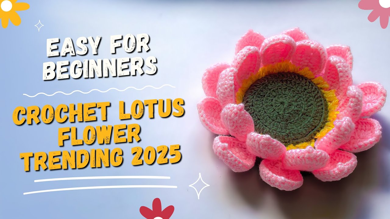 🌺 Crochet Lotus Flower 🌺 | Trending 2025 Design | Easy Hindi Tutorial for Beginners 🧶