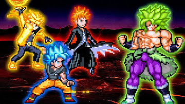 Goku SSGSS Team Shonen (New) VS Broly DBS in Jump Force Mugen