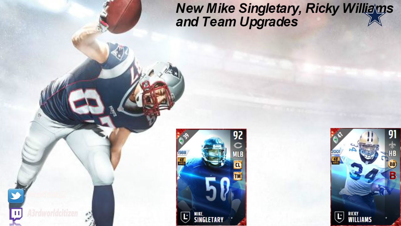 New Legend's Ricky Williams, Mike Singletary, And Team Upgrades - Madden 17 MUT
