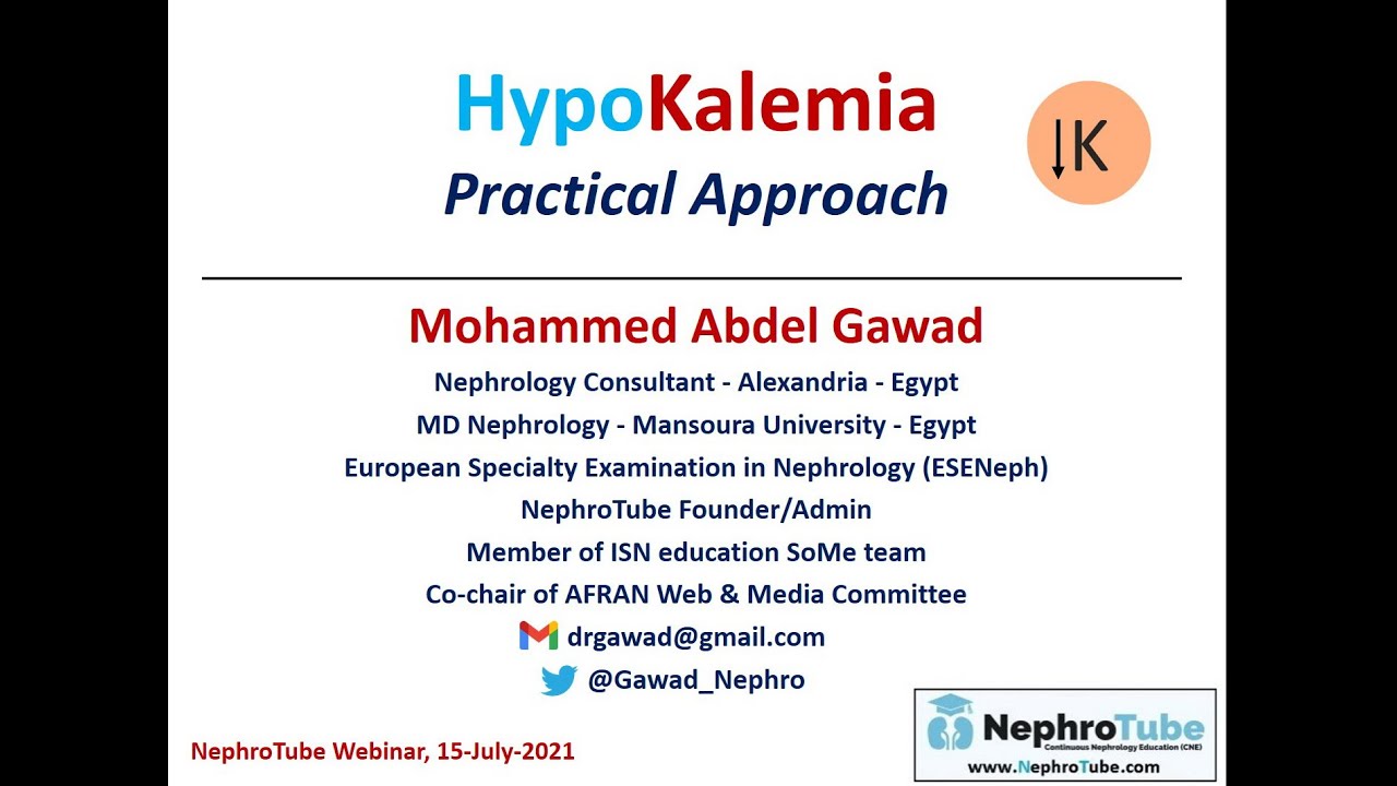 Hypokalemia  (Practical Approach) - (Arabic Language) - Dr. Gawad