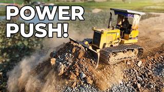 Heavy Equipment at Work D31P Dozer Pushing Stone