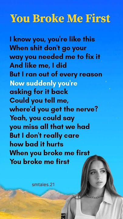You broke me first lyrics - Tate McRae #lyrics #youbrokemefirst #tatemcrae