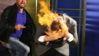 Magician's Head Set on Fire, Caught on Tape on Dominican TV Show: TV Prank Gone Wrong