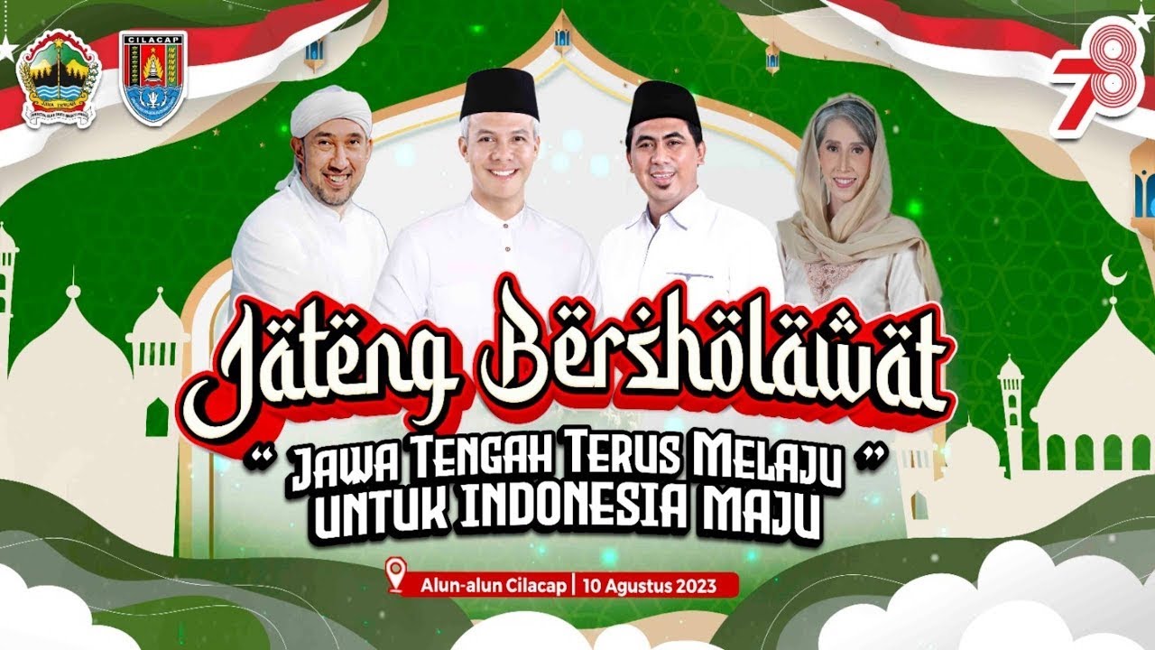 AZZAHIR BERSHOLAWAT dalam rangka Safari Maulid di Alun-alun Cilacap, 10 Agustus 2023