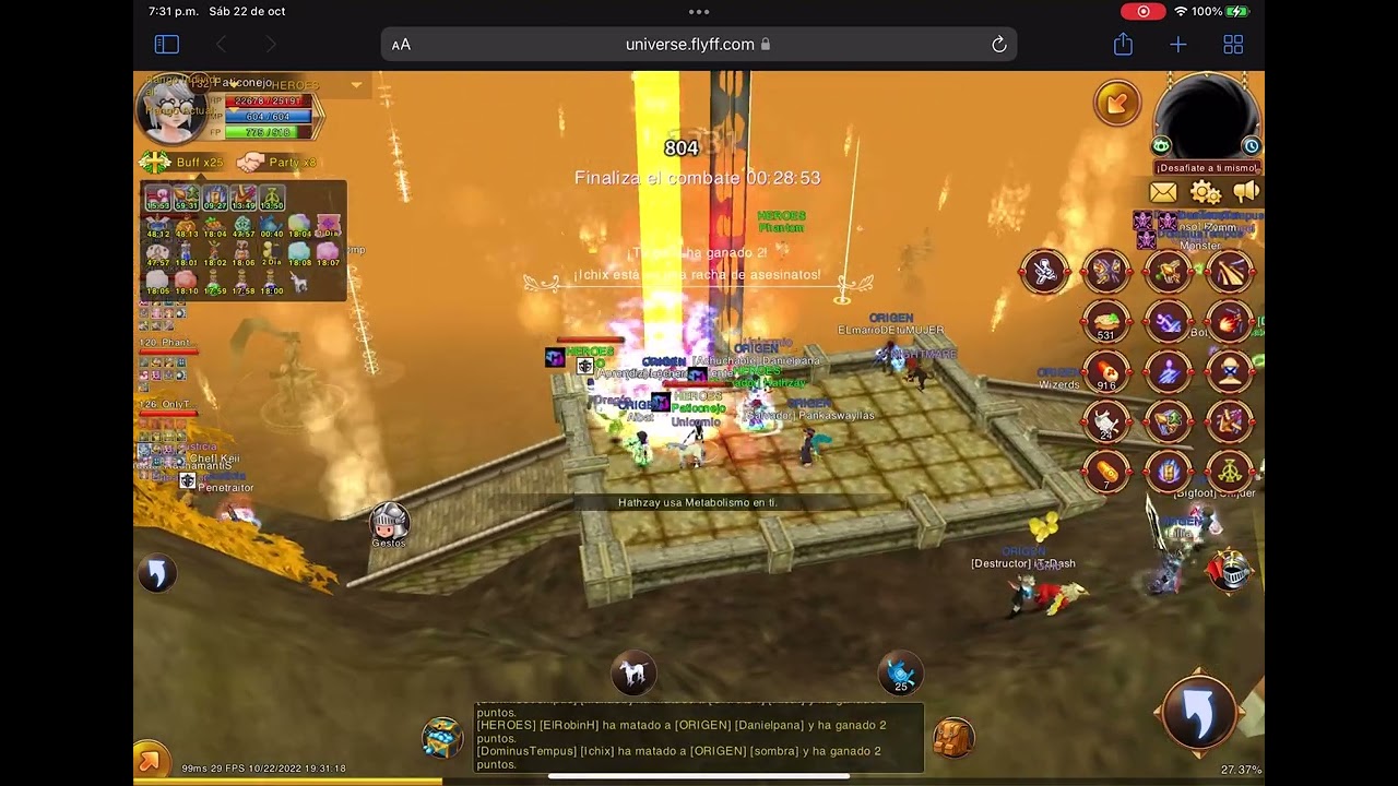Flyff universe guild siege 22/oct/22 flarine server heroes
