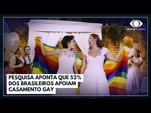 Pesquisa aponta que 52% dos brasileiros apoiam casamento gay | Jornal da Band