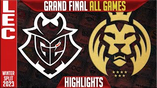 G2 vs MAD Highlights ALL GAMES | LEC Winter 2023 Grand Final | G2 Esports vs MAD Lions