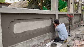 Amazing Techniques Construction And Decorative Fence Wall With Bricks, Sand & Cement You Must See