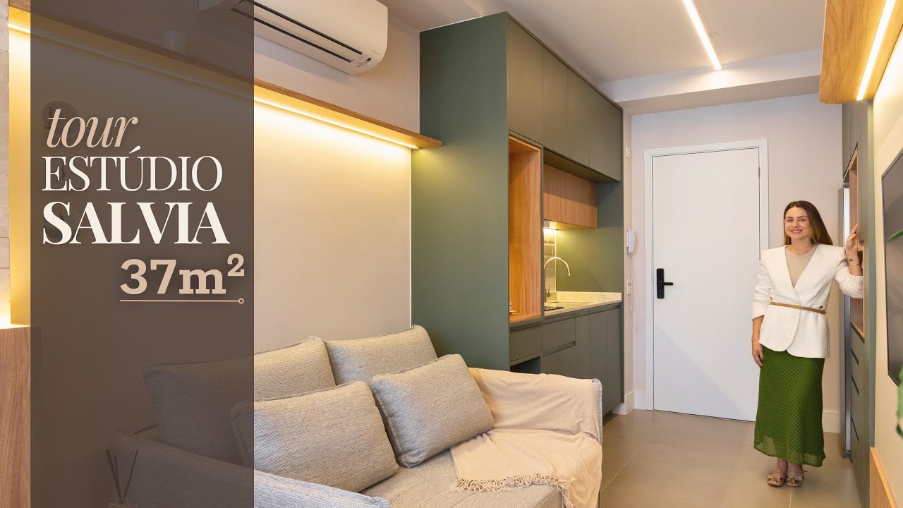 TOUR ESTÚDIO SÁLVIA DE 37m2!