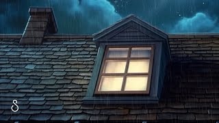 Rain Drops Hitting A Roof Skylight Window?Black Screen | 12 Hours | Sleep In Series