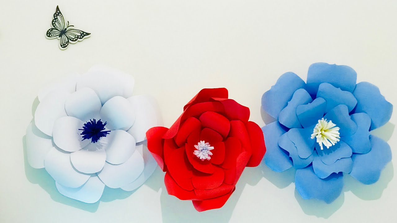DIY Paper Flower Step by Step DiY Room Decor Wall Art Giant Paper