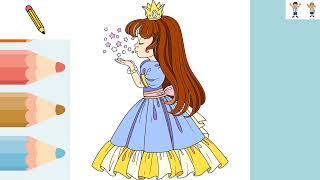 DRAWING VIDEOS FOR CHILDREN ✍ ÇOCUKLAR İÇİN RESİM VİDEOLARI PRENSES BOYAMA screenshot 4