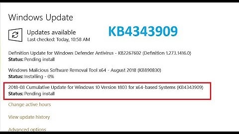 Cumulative Update for Windows 10 Version 1803 for x64 based Systems KB4343909