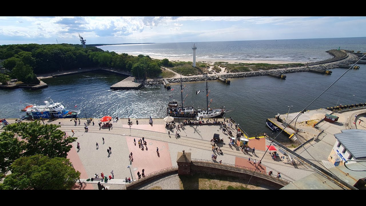 Polsko Kolobrzeg ze vzduchu. Bagicz Kołobrzeg Airfield.