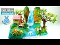 Hot Glue Waterfall mini house building Tutorial