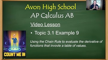 Avon High School - AP Calculus AB - Topic 3.1 - Example 9 (The Chain Rule and Tables of Values)