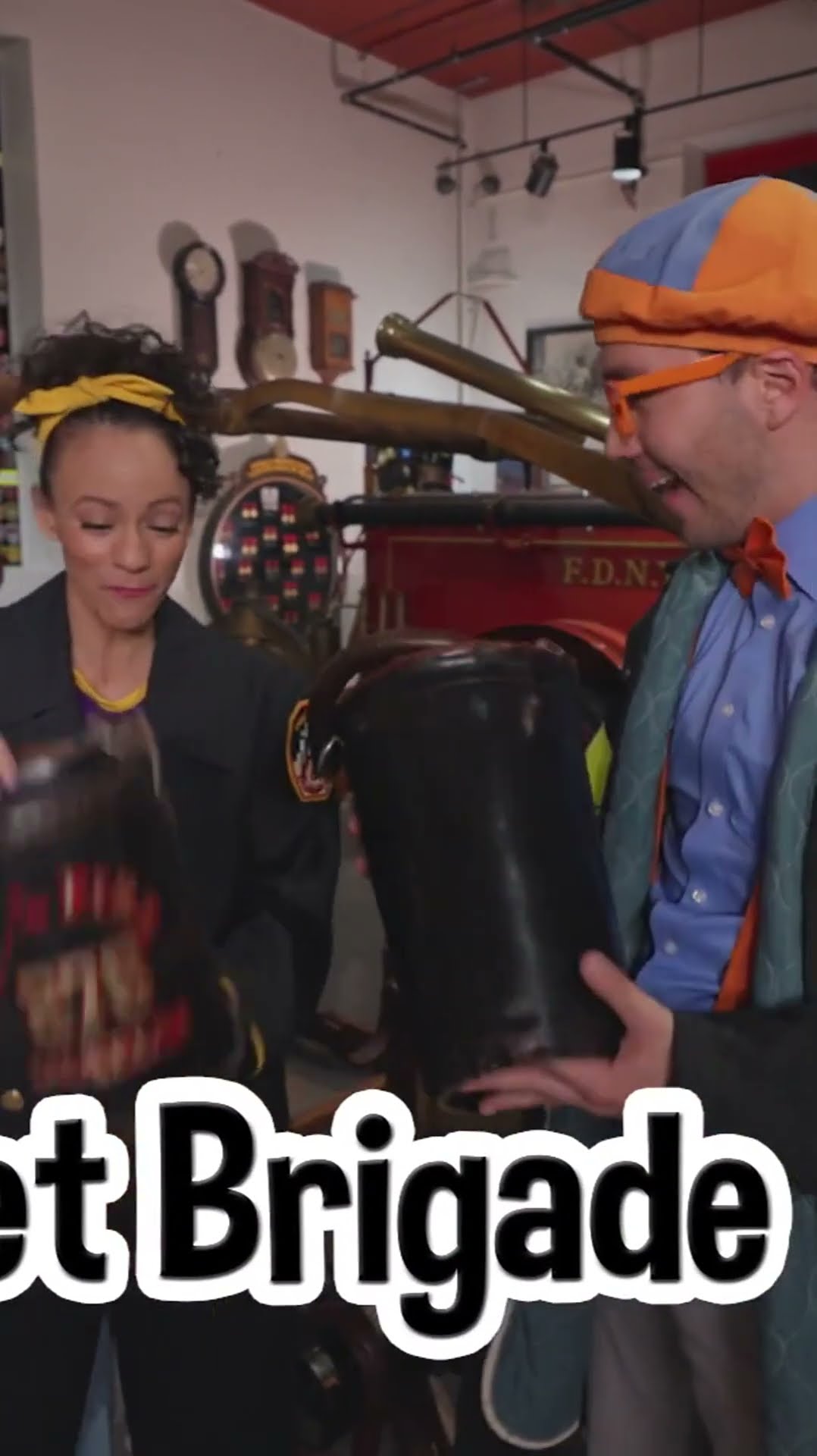 Blippi and Meekah's Bucket Brigade! | Blippi Shorts | #shorts #blippi #blippimusic