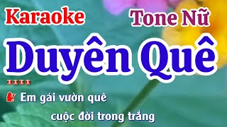 Duyên Quê | karaoke Tone Nữ | Nhạc Sống  Quang Sang