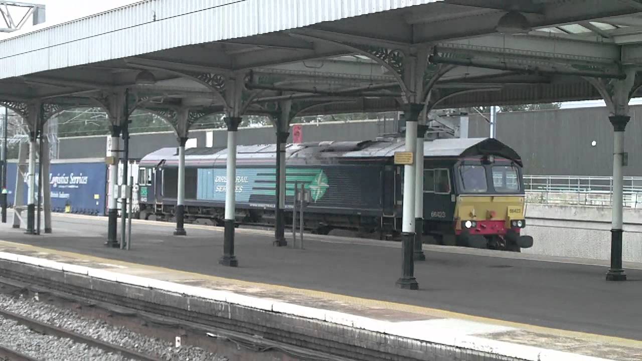 DRS 66423 WITH MALCOLM CONTAINERS PASSES NUNEATON 280811 YouTube