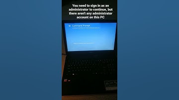 You need to sign in as an administrator to continue, but aren