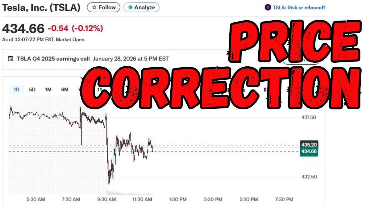 TESLA STOCK : PRICE CORRECTION