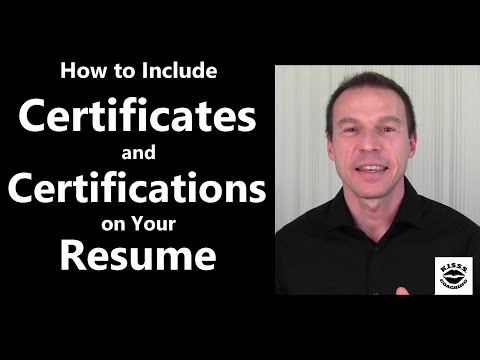 Certificates and Certifications on Your Resume
