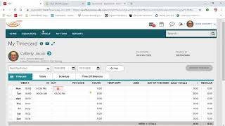ADP Time Card Correction Notes Profile