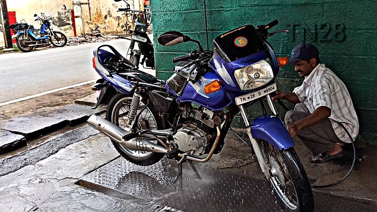 TN28 TVS victor bike water wash YouTube