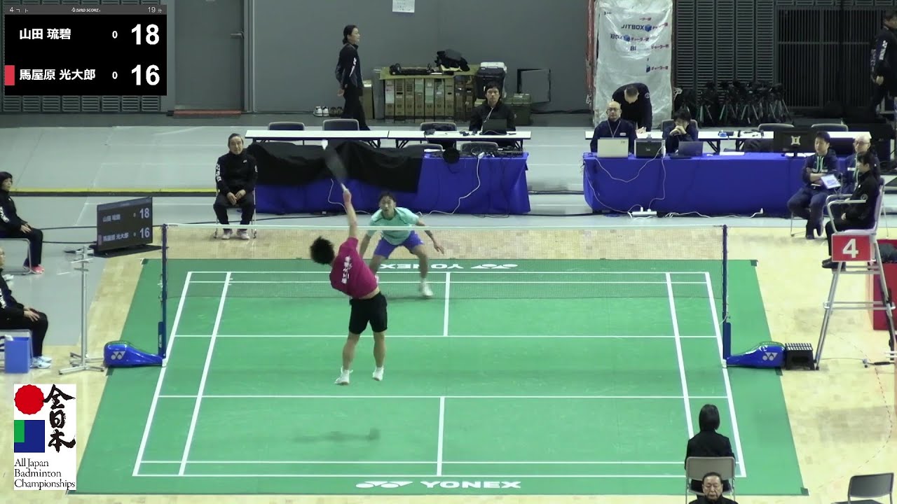 【総合2024】男子シングルス予選2回戦｜山田琉碧（福井工業大学附属福井高校）vs 馬屋原光大郎（日本体育大学）