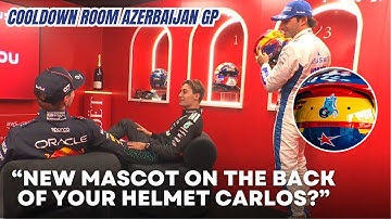 Max Verstappen Asked Carlos Sainz to Keep His New "Unicorn" Mascot | Cooldown Room Azerbaijan GP