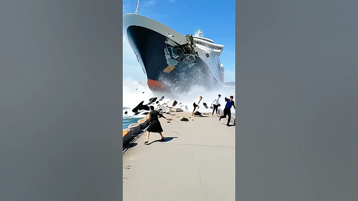 Cruise ship loses control and crashes into concrete dock!