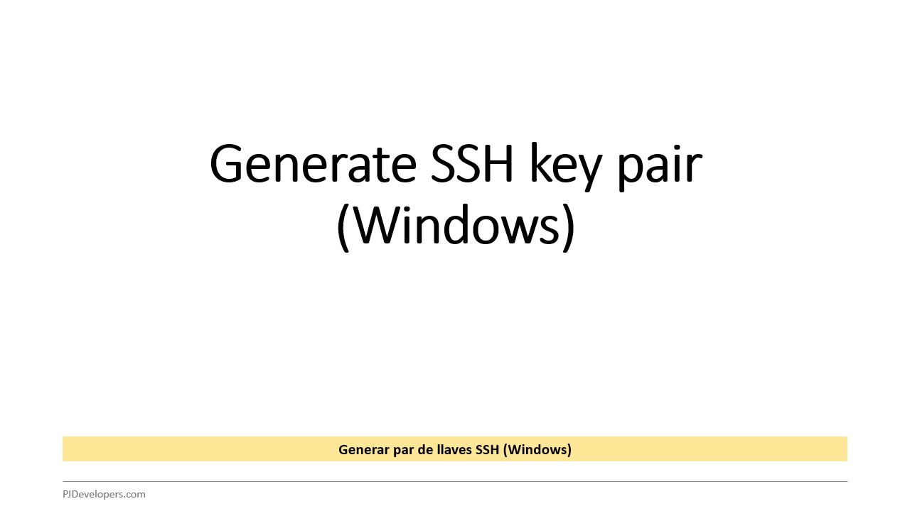 Generate SSH key pair (Windows)