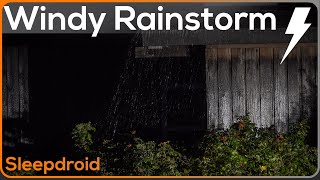 ►Heavy RAIN and WIND at Night with Distant Thunder | Rain Sounds for Sleeping, Storm (lluvia)