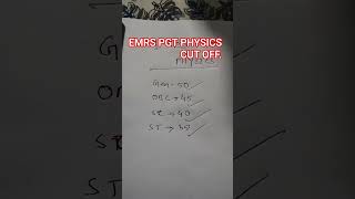 EMRS PGT PHYSICS CUT OFF...🎯 #emrs #pgt #physics #cutoff #nvs #kvs #teaching #study @RakhiDi95