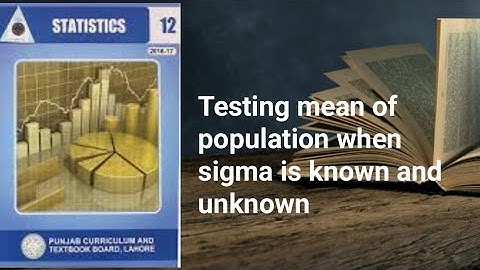 Testing mean of population when sigma is known and unknown ch 13 lec 7