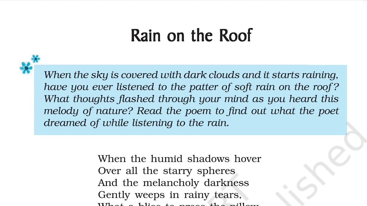 Poem3, Rain on the Roof YouTube