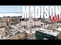 Drone tour of madison wisconsin in winter 4k