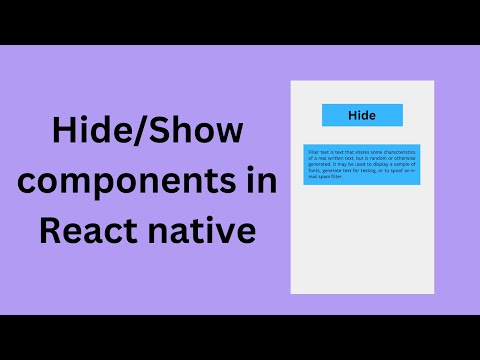 How to hide a View component in React Native | Hide/Show components in react native