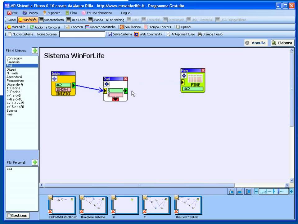 MR Sistemi a Flusso 0.10 - Elabora sistemi per winforlife seguendo uno flusso