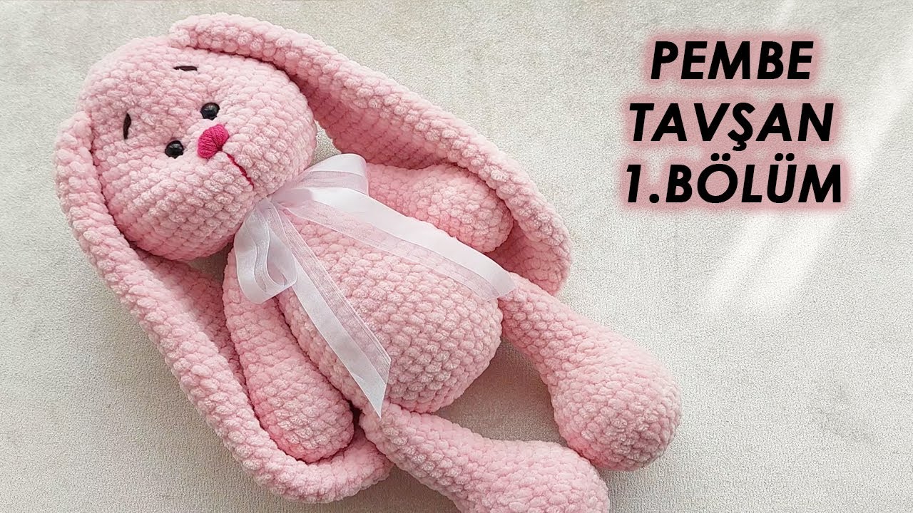 Kadife İple Pofuduk Tavşan Yapımı part 1.(How to make rabbit amigurumi) (English subtitle)